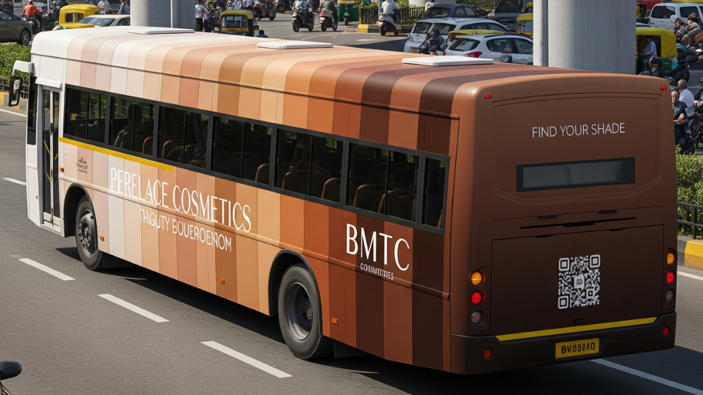 5 Creative Transit Media Ad Ideas for Beauty Products in India Bus Wraps with Inclusive Branding