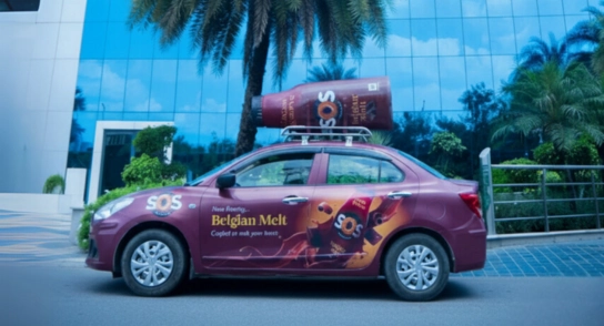 Boosting Brand Visibility: The Impact of 3D Models in Cab Branding SOS Flavored Milk Cab Branding